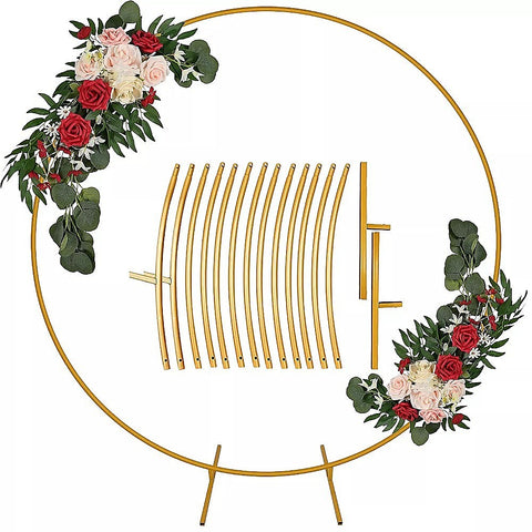 Randy & Travis Machinery 250Cm Round Balloon Arch Frame Stand Gold Party Decorations