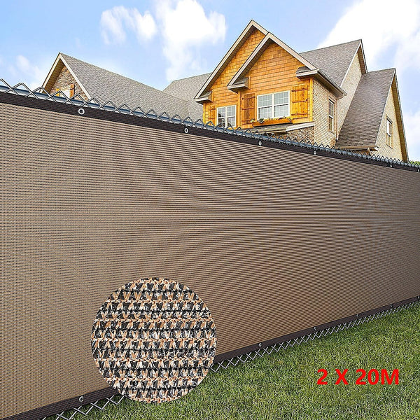 Bariloche 20M X 2M Fence Windscreen Privacy Screen Shade Cover Coffee Fabric Mesh Garden Garden Privacy Screens