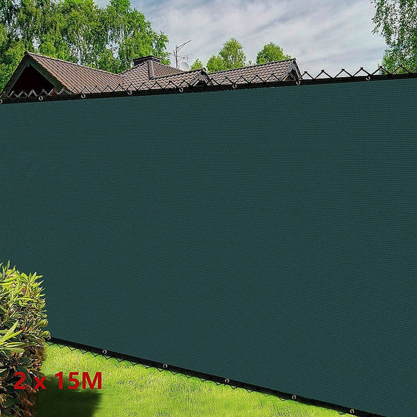 Bariloche 15M X 2M Fence Windscreen Privacy Screen Shade Cover Dark Green Fabric Mesh Garden Garden Privacy Screens