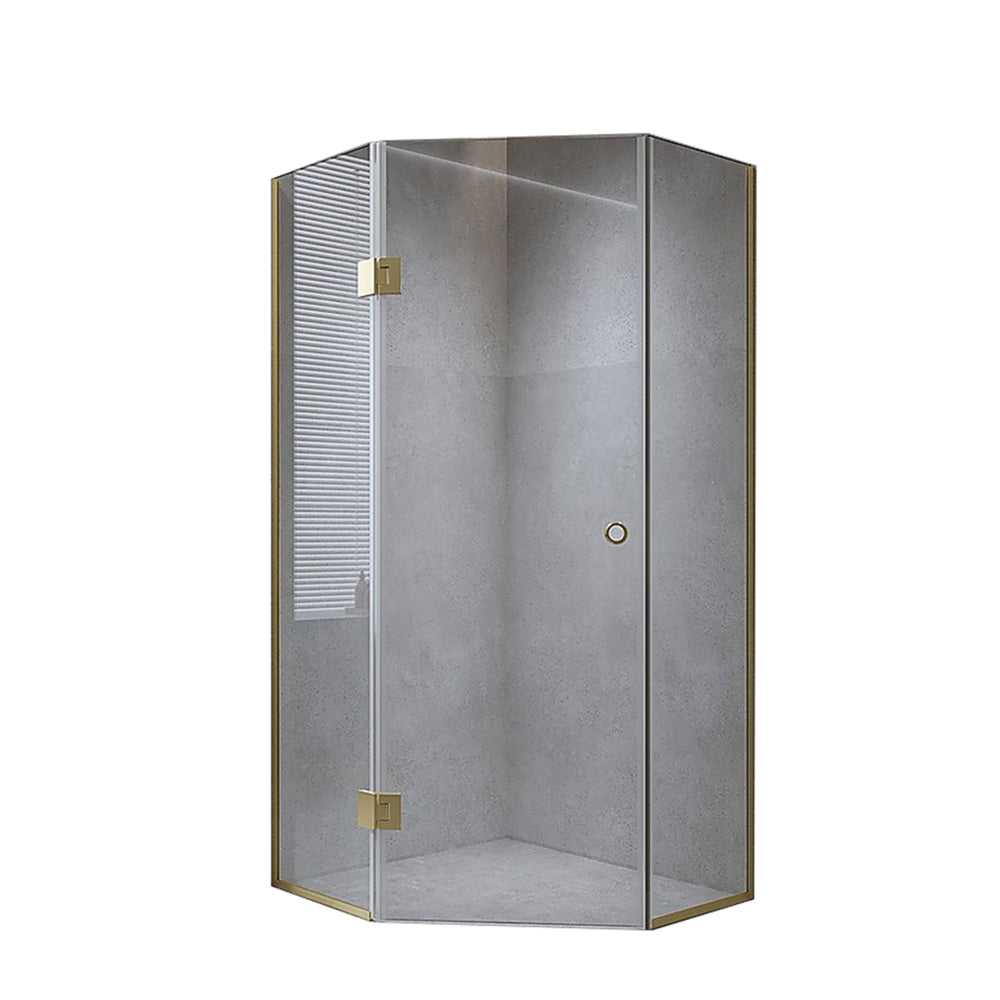Della Francesca 100Cm Frameless Diamond Shower Screen With Chrome Channels And Ss Hinges & Round Handle Shower Enclosures