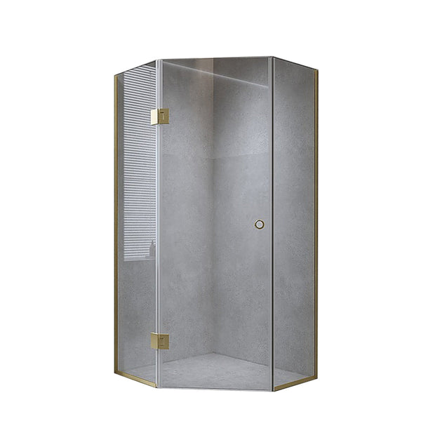 Della Francesca 100Cm Frameless Diamond Shower Screen With Chrome Channels And Ss Hinges & Round Handle Shower Enclosures