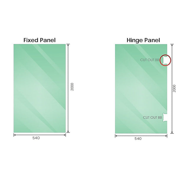 Della Francesca 100Cm Frameless Diamond Shower Screen With Chrome Channels And Ss Hinges & Round Handle Shower Enclosures