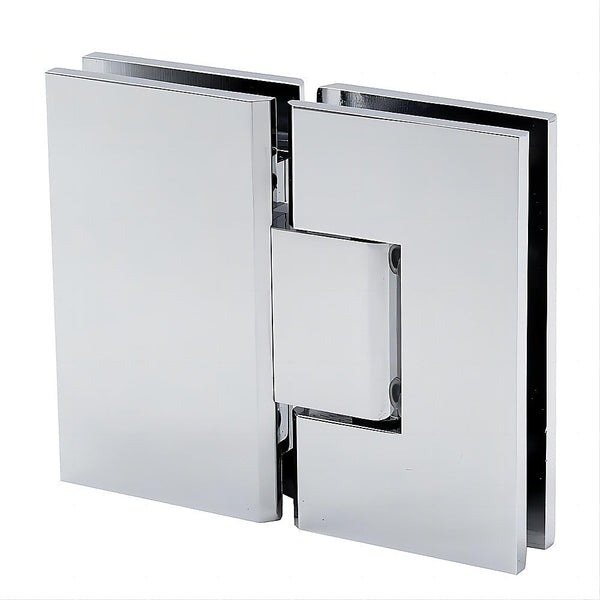 100X80cm Corner Frameless Shower Screen With Chrome Channel And Brass Hinges Round Handle Shower Doors