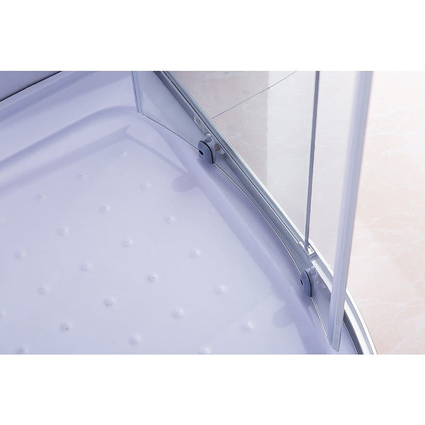 Della Francesca 100X100cm Rounded Curved Shower Base In White Shower Heads & Combos