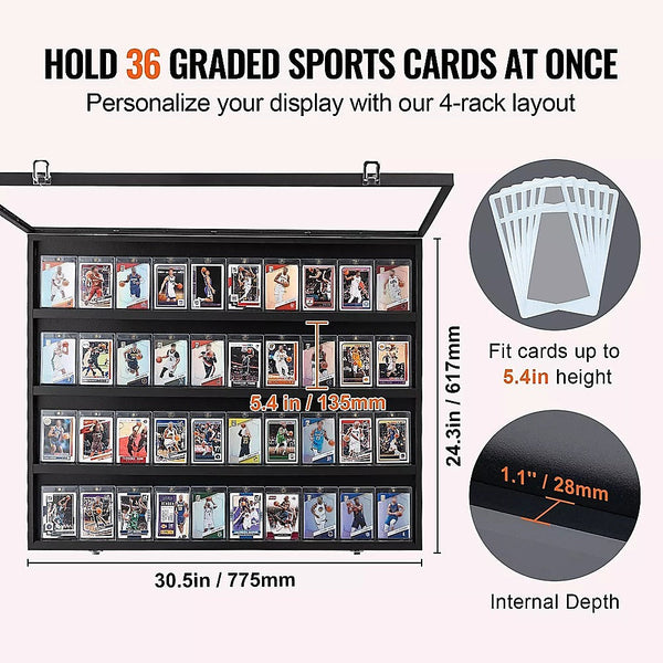 36 Graded Sports Card Display Case Display Stands