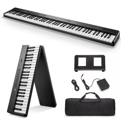 Folding Digital Piano 88 Key Velocity Sensitive + Carry Case Pedal Electronic Keyboards