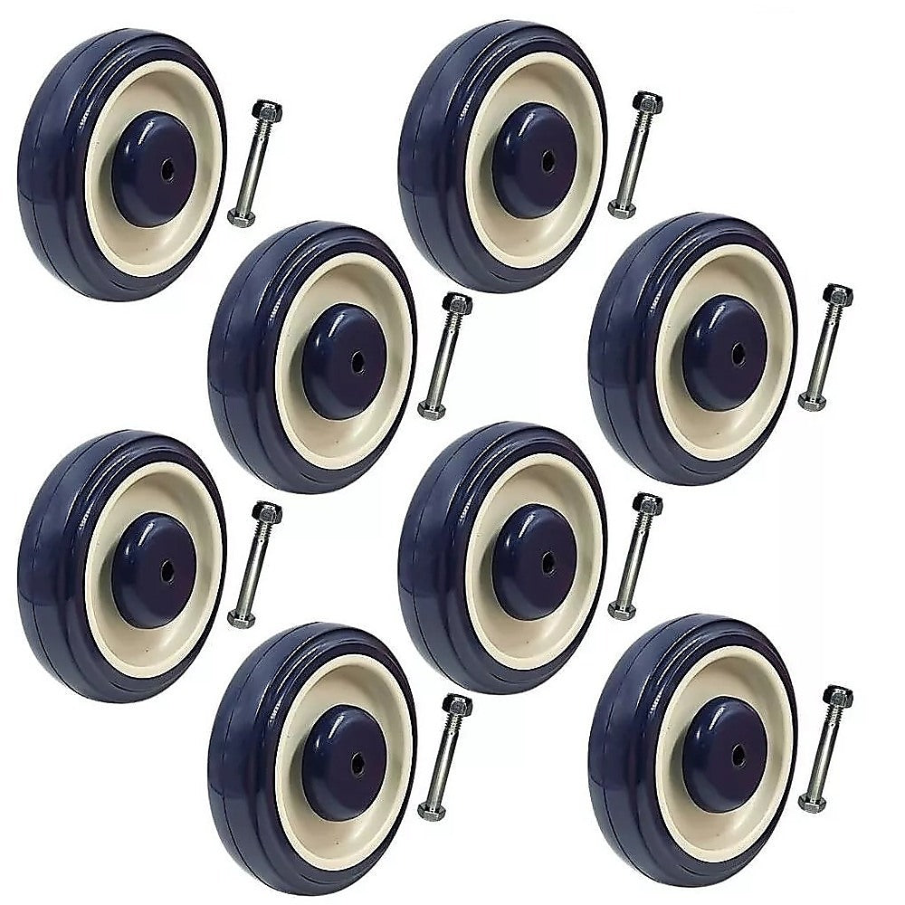 8 X 5" Diameter Wheels Nuts And Bolts Included Castor Wheels