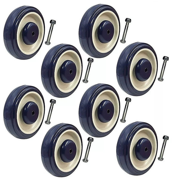 8 X 5" Diameter Wheels Nuts And Bolts Included Castor Wheels