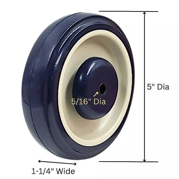 8 X 5" Diameter Wheels Nuts And Bolts Included Castor Wheels