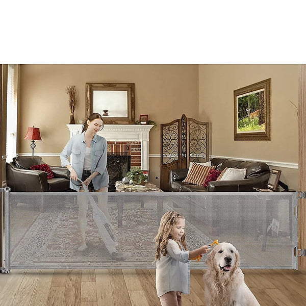 Retractable Little One Safety Fence Pet Stair Gate Barrier For Kids Dog Cat 3M Safety Gates