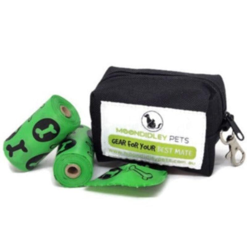 Moondidley Pets Poop Bag Holder With 2 Rolls Eco Friendly Bags Pooper Scooper & Bags