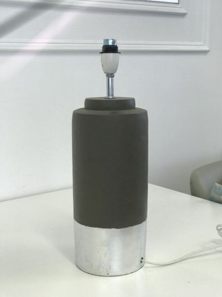 Zane Concrete Silver Trim Lamp Base Only 42Cm Lamps