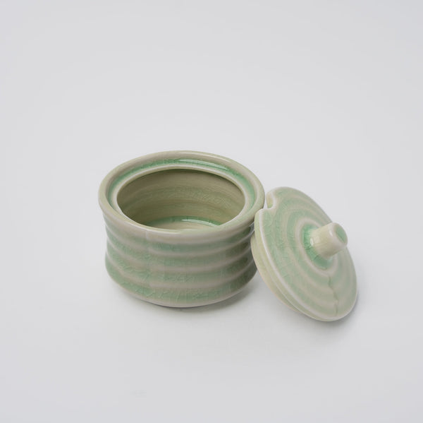 Sugar Pot 5.3Cm Ribbed Celadon Glaze Teapots