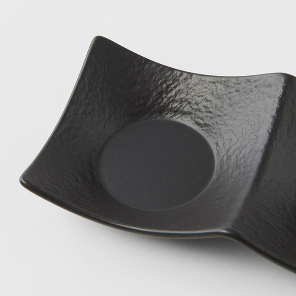 Two Section Sauce Dish Matt Black Glaze Cups & Saucers