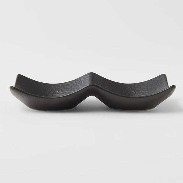 Two Section Sauce Dish Matt Black Glaze Cups & Saucers