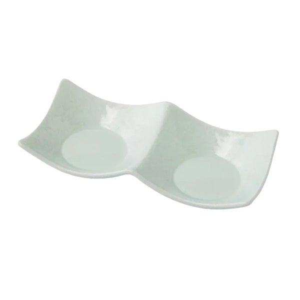 Two Section Sauce Dish Spearmint Glaze Cups & Saucers