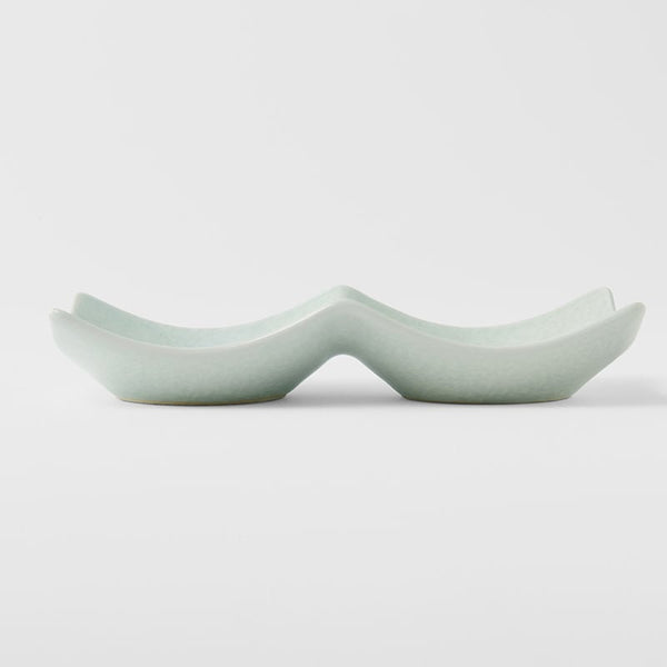Two Section Sauce Dish Spearmint Glaze Cups & Saucers