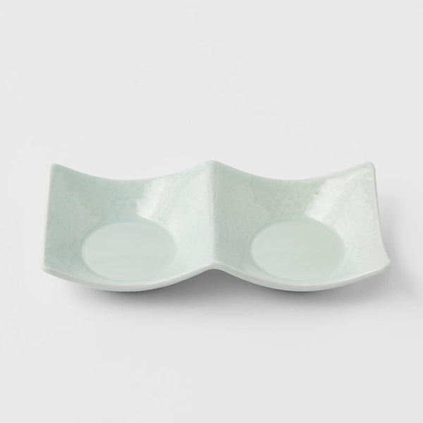 Two Section Sauce Dish Spearmint Glaze Cups & Saucers
