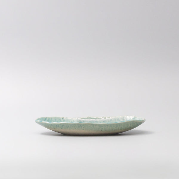 Sushi Plate 21Cm Crackle Turquoise Glaze Plates
