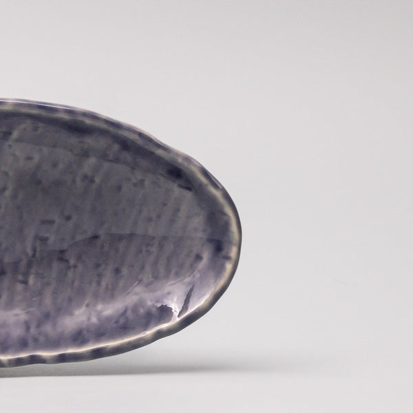 Sushi Plate 21Cm Crackle Amethyst Glaze Plates