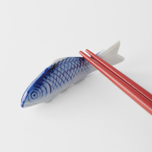 Chopstick Rest Blue Fish White Glaze Chopsticks