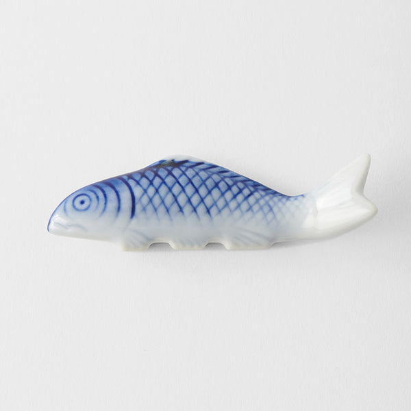 Chopstick Rest Blue Fish White Glaze Chopsticks