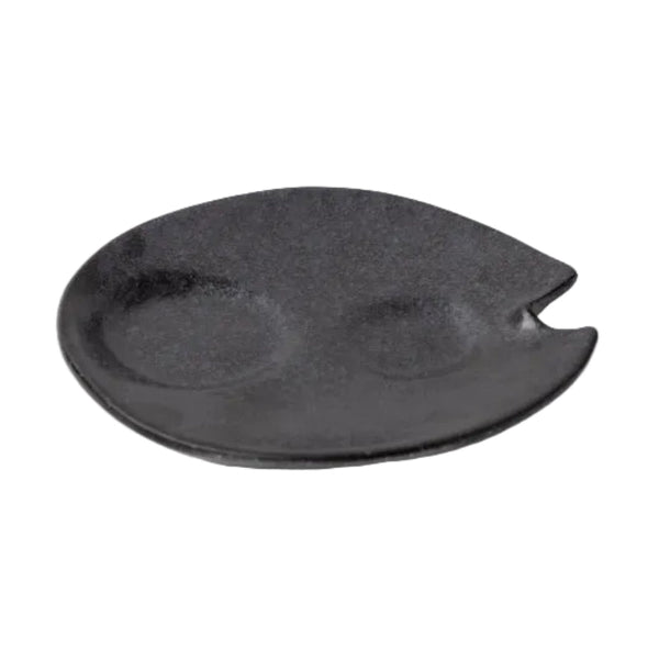 Plate Dimpled 15Cm Craft Black Glaze Plates