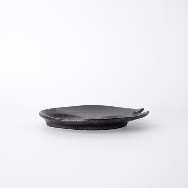 Plate Dimpled 15Cm Craft Black Glaze Plates