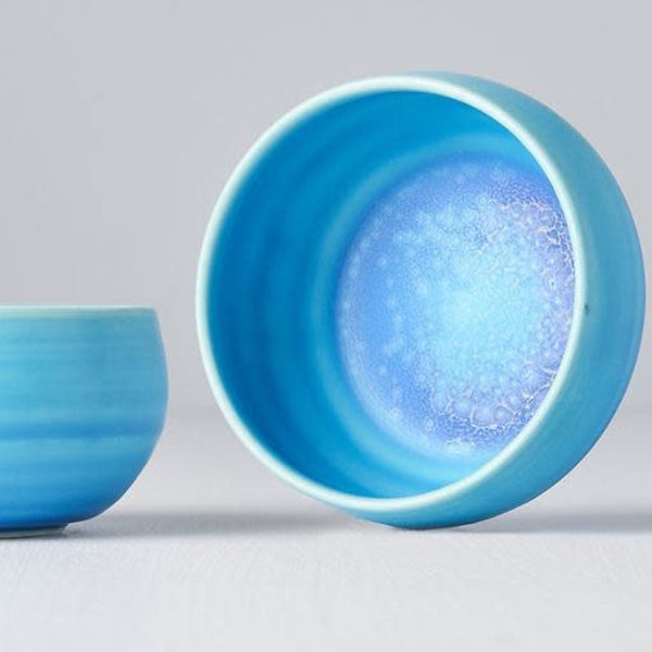 Tea Cup 100Ml Dry Turquoise Glaze Cups & Saucers