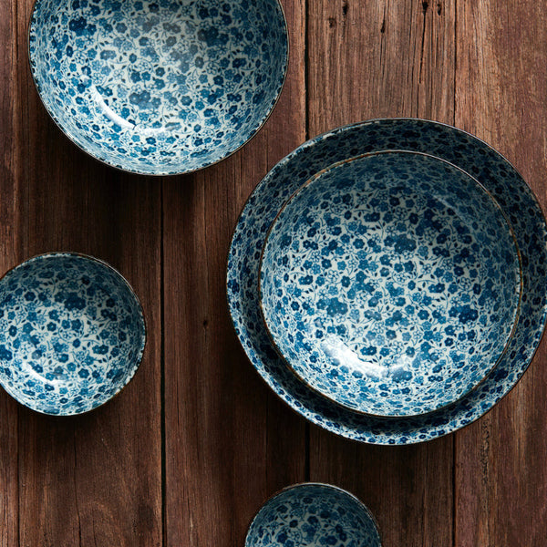 Pasta Bowl 21Cm Blue Daisy Glaze Bowls