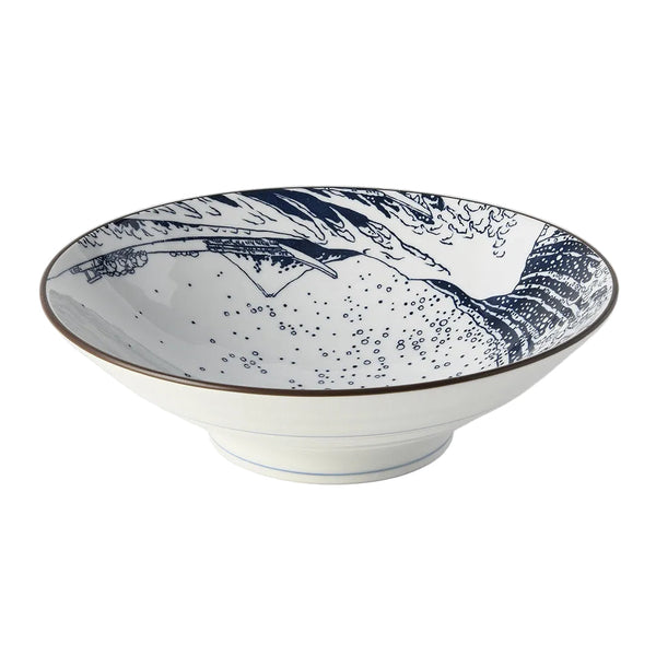 Ramen Bowl 24.5Cm Hokusai Great Wave Design Bowls