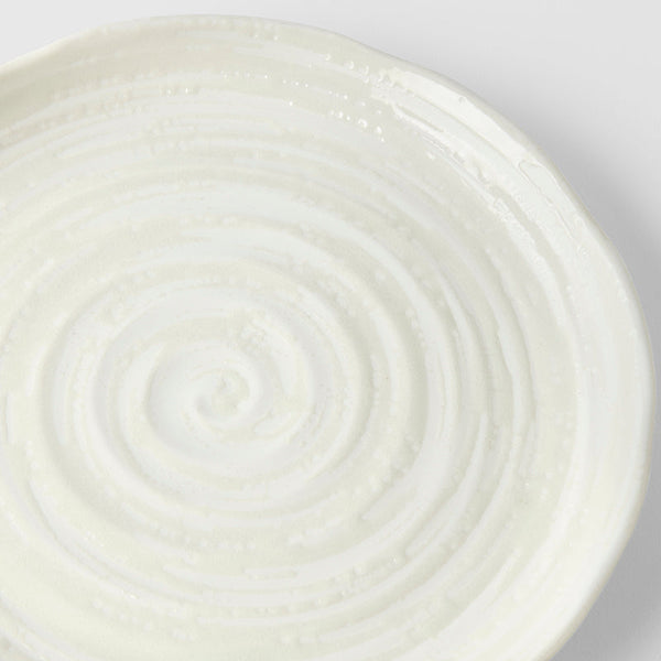 Side Plate 21.5Cm White Spiral Glaze Plates