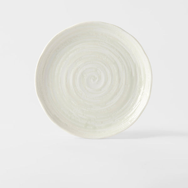 Side Plate 21.5Cm White Spiral Glaze Plates