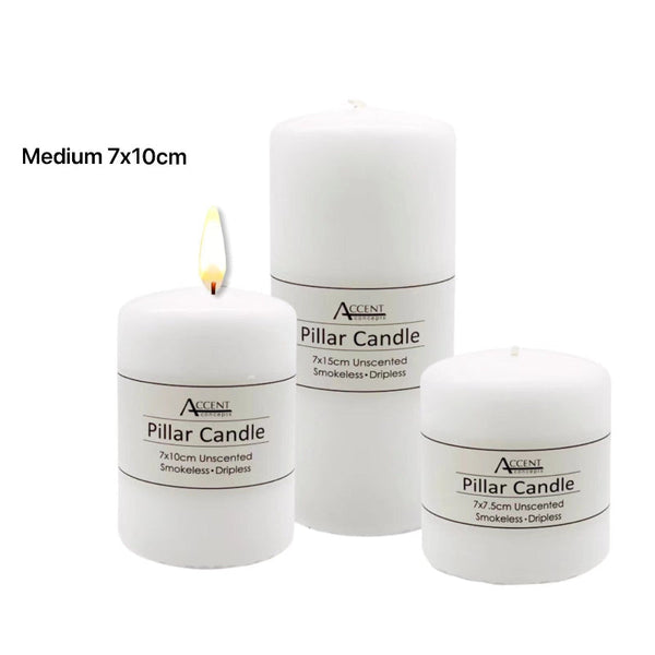 Bulk 36 Unscented White Pillar Candle Tapered 10Cm Candles
