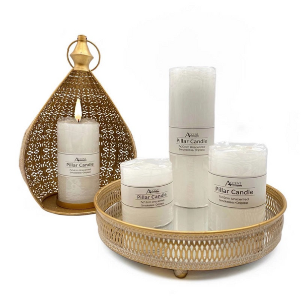 Bulk 24 Unscented White Pillar Candle 457G 14Cm Candles