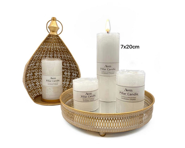 Bulk 16 Unscented White Pillar Candle 670G 20Cm Candles
