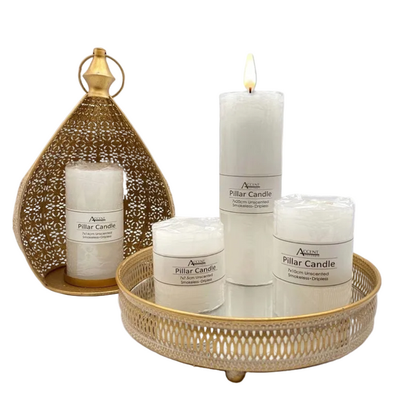Bulk 16 Unscented White Pillar Candle 670G 20Cm Candles