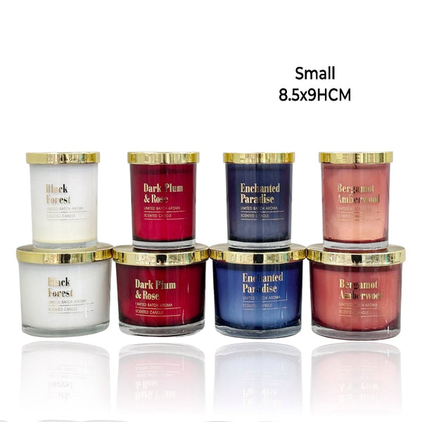 Bulk 12 Elegant Glass Candle W Gold Lid 4 Assorted 8X9cm Candles