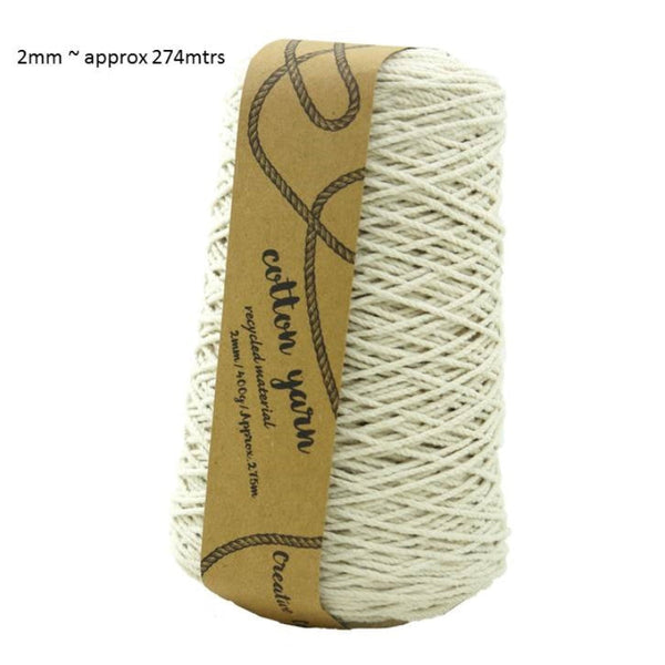 Bulk 12 Macrame Cotton Yarn 275Mtrs 2Mm 400G Natural Knitting Other Crocheting And Knitting