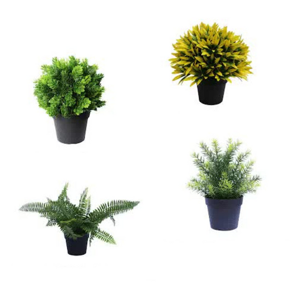 Uv Treated 20Cm Artificial Potted Plants Bundle Of 4 Artificial Plants