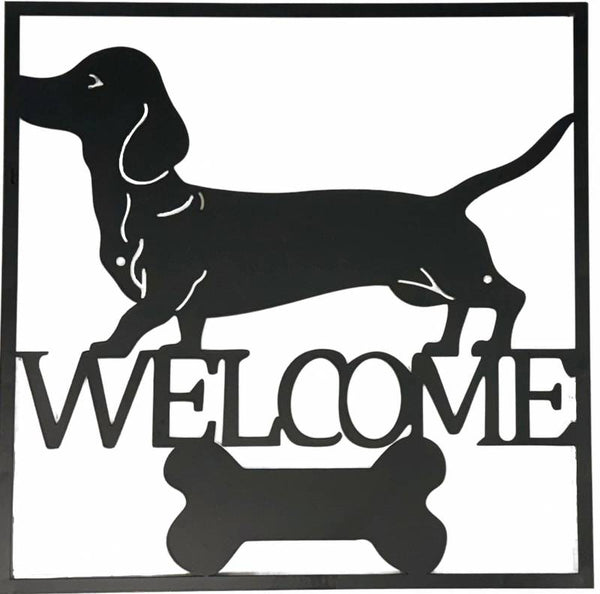 Welcome Dachshund 40Cm Wall Art