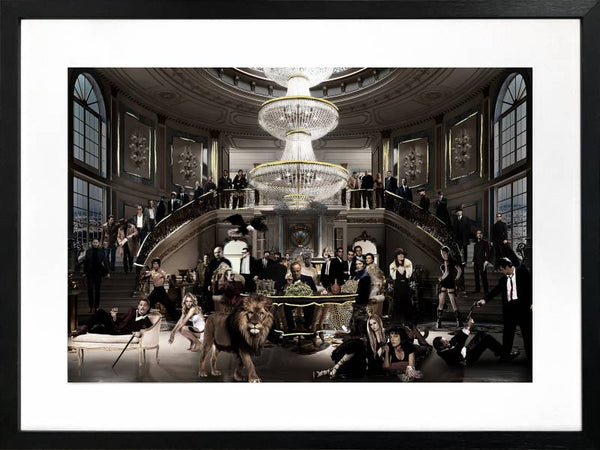 Welcome To The Party Artwork Framed Glass Front 80X60cm Wall Art