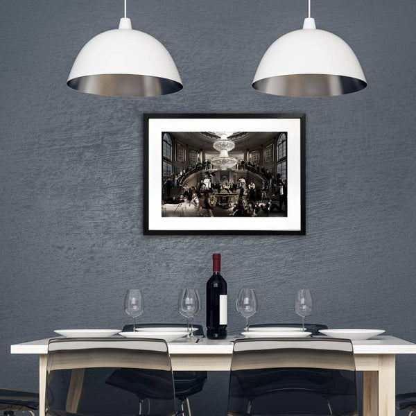 Welcome To The Party Artwork Framed Glass Front 80X60cm Wall Art