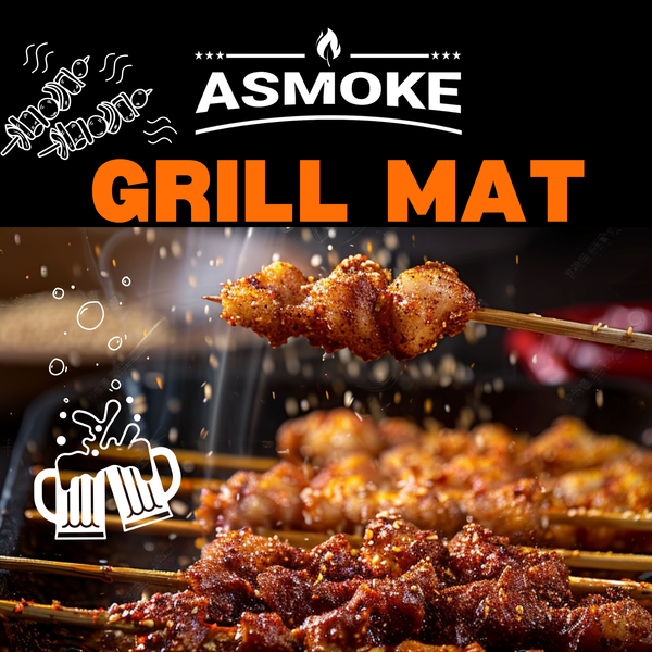 Asmoke Premium Copper & Black Bbq Grill Mats (2 Pack) Non Stick Ptfe Coating Cooking Mats| Reusable And Easy To Clean Barbecue Accessories