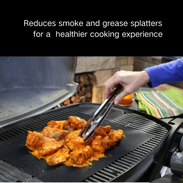 Asmoke Premium Copper & Black Bbq Grill Mats (2 Pack) Non Stick Ptfe Coating Cooking Mats| Reusable And Easy To Clean Barbecue Accessories