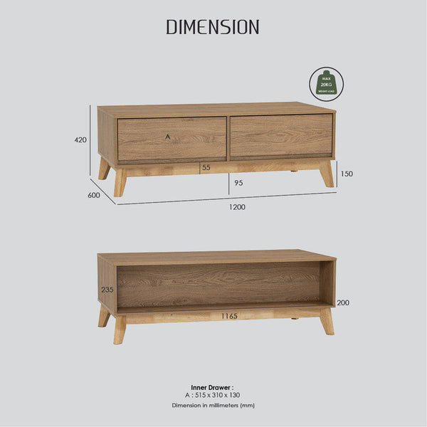 Hirado Coffee Table Cocoa Coffee Tables