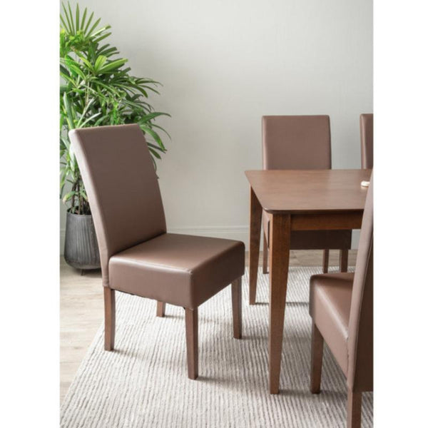 Allegro Dining Table + 4X Mesi Chair Bench 6 Piece Set Cocoa Dining Sets
