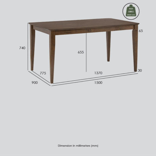 Allegro Dining Table + 6X Asbel Chair 7 Piece Set Cocoa Dining Sets