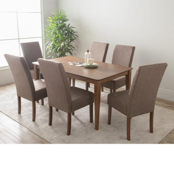 Allegro Dining Table + 6X Mesi Chair 7 Piece Set Cocoa Dining Sets