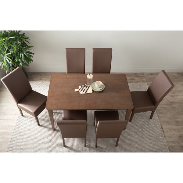 Allegro Dining Table + 6X Mesi Chair 7 Piece Set Cocoa Dining Sets